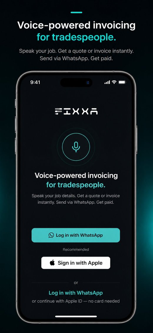 Fixxa app welcome screen